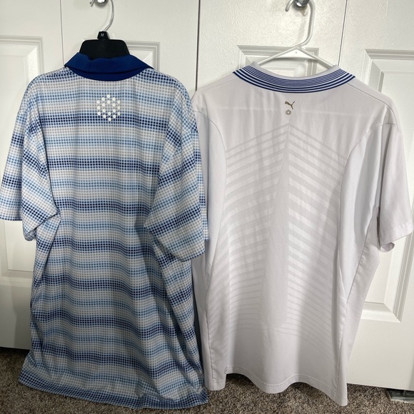 LOT OF 2 - Puma Men's Blue and White Polo Shirts - Picture 2 of 4